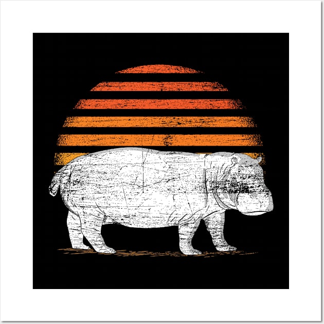 sunrise hippo animal Wall Art by ShirtsShirtsndmoreShirts